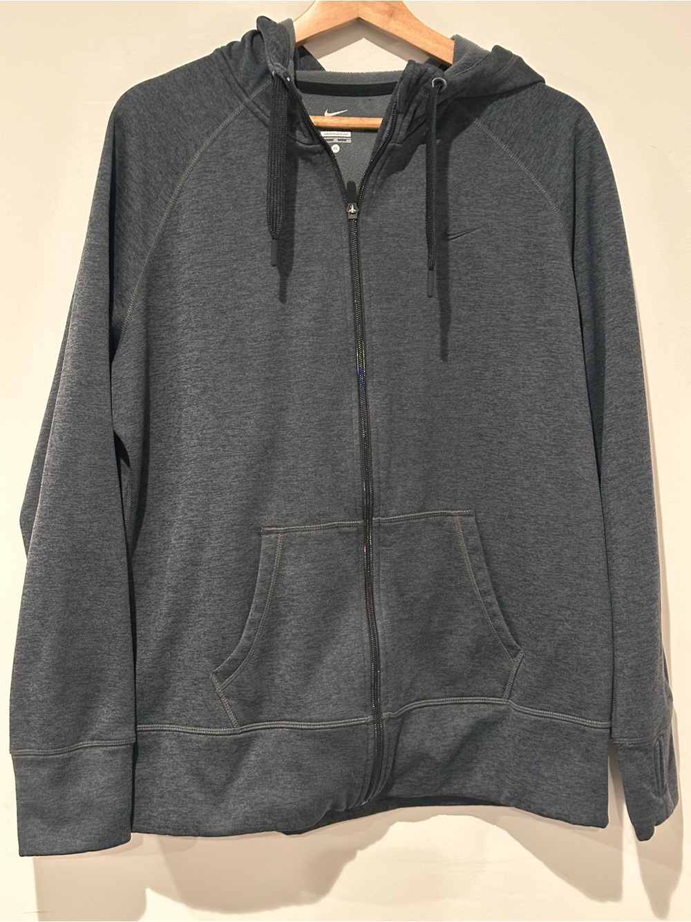 Nike Men's Zip-Up Hoodie - Charcoal